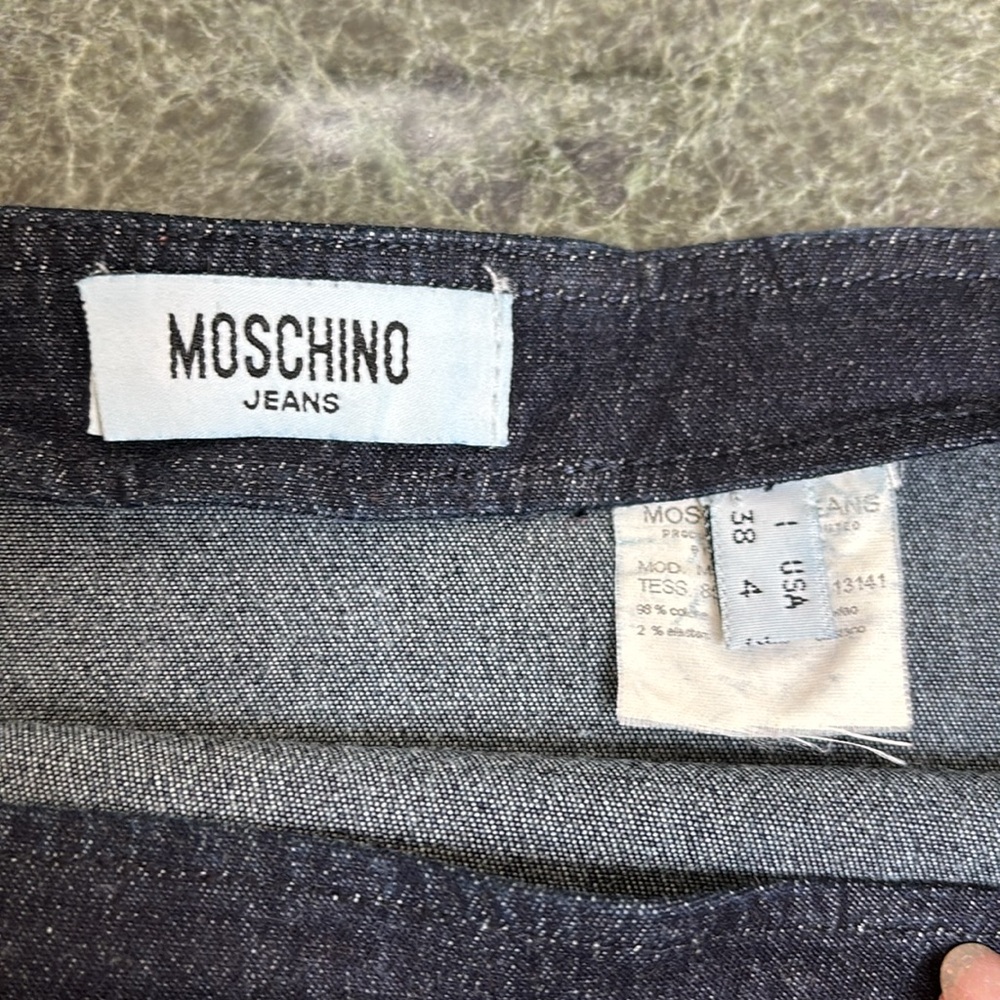 Moschino dark blue denim mermaid 🧜‍♀️ trumpet 🎺 style midi skirt - Picture 3 of 6